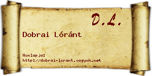 Dobrai Lóránt névjegykártya