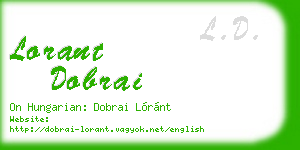 lorant dobrai business card